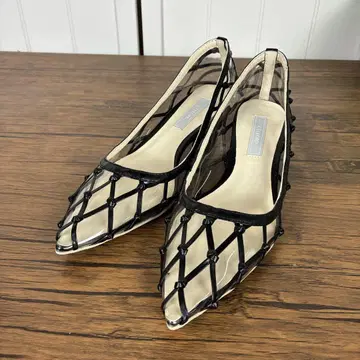 [새상품급] CELFORD 네트 짜임 메쉬 블랙 펌프스 22.5cm