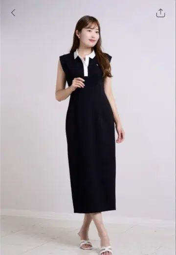 herlipto French Sleeve Polo Long Dress