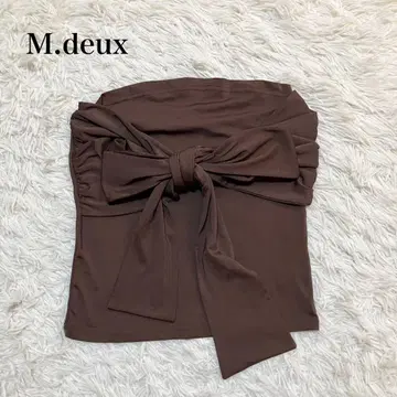 M.deux 엠듀 빅 리본 상의 민소매 파티 고급 오픈 숄더
