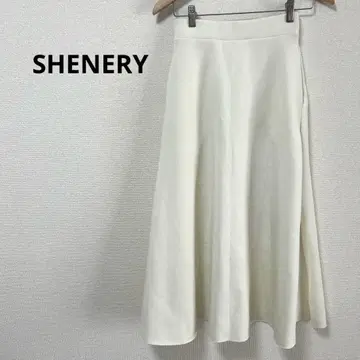 [택 포함] SHENERY 시너리 롱 스커트 플레어 화이트 36 S