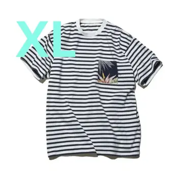 SOPHNET 소프넷 반팔 티셔츠 보더 네이비 화이트 XL