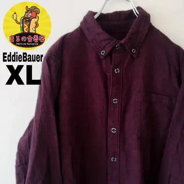 USA 구제 EddieBauer 플란넬 셔츠 XL 퍼플