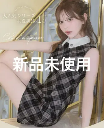 카라 체크 미니 원피스 미셸마카롱