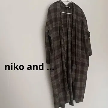niko and - 체크 무늬 롱 코트 겉옷 FREE