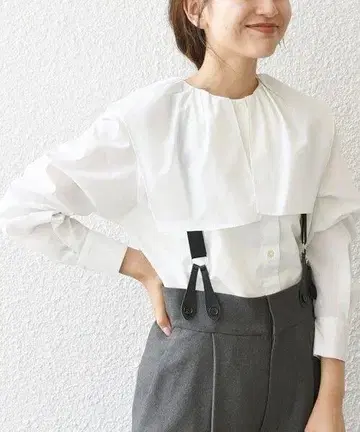 쉽스에니 SHIPSany 블라우스 빅 카라 코튼 오피스