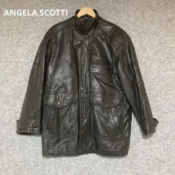 ANGELA SCOTTI 다크 브라운 가죽 자켓