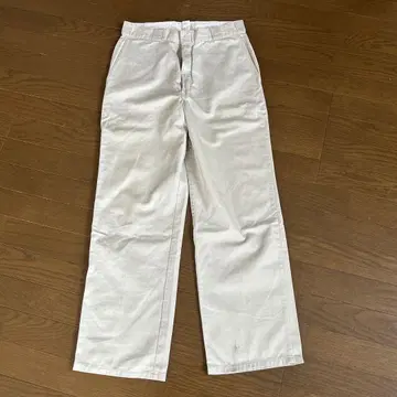 Dickies 화이트 치노 팬츠 워크 팬츠 턱 32 x 34