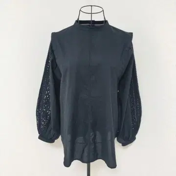 새상품급 긴팔 블라우스 벌룬 슬리브 블랙 F