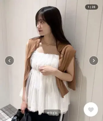 미라 오웬 튤 개더 벌룬 베어 탑