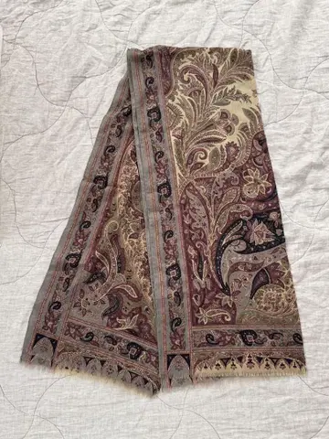 ETRO 페이즐리 무늬 스톨 실크 울