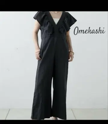 오메카시 omekashi 38 블랙 프릴 소매 올인원