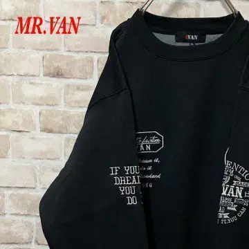 [레어] MR.VAN 맨투맨 자수 인기 블랙 LL
