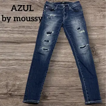 AZUL by moussy 데님 데미지 스트레치 청바지