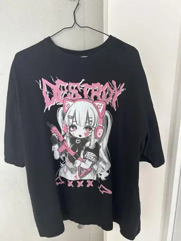 지뢰 양산 이타 TDESTROY 캐릭터 티셔츠 L 사이즈