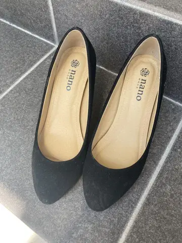 nano 블랙 스웨이드 펌프스 7cm 힐
