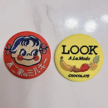 후지야 자수 캔뱃지 2개 세트