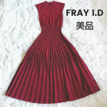 [새상품급] FRAY I.D 프레이아이디 플리츠 니트 원피스 빨간색