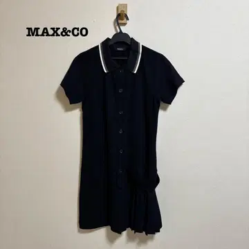 MAX&CO 플리츠 절개 반팔 원피스