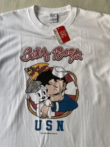 미사용 새상품 US NAVY Betty Boop 티셔츠 화이트