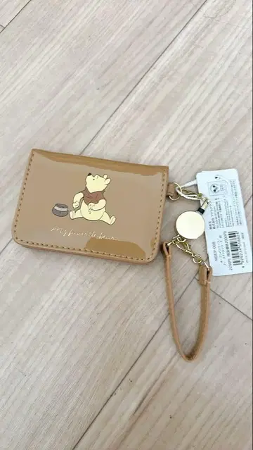 푸우 캐릭터 카드 케이스 베이지