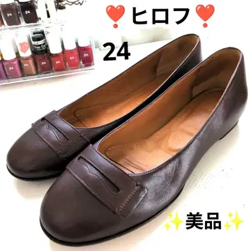 히로후 브라운 가죽 플랫슈즈 24