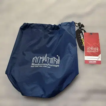 (새상품) Manhattan Portage 드로우 스트링 파우치 네이비