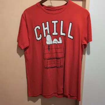 스누피 CHILL 티셔츠 빨간색 L 사이즈