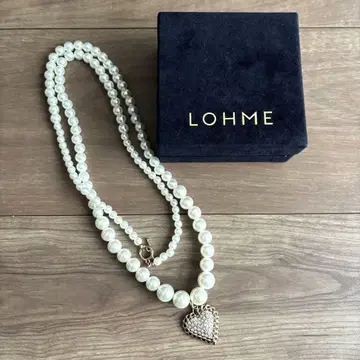 [새상품급] LOHME 펄 하트형 참 목걸이