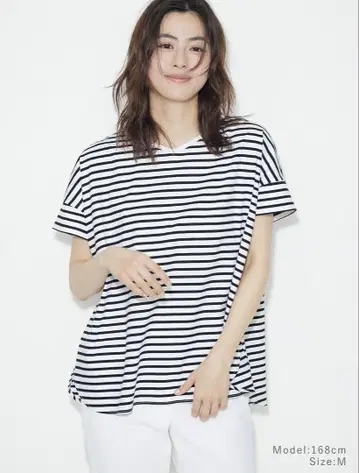 플라스테 PLST 글로스 저지 박시 T셔츠 보더 유니클로 gu