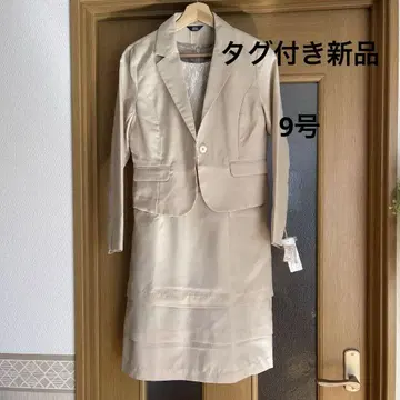 베이지 레이스 탑 원피스 수트 9호
