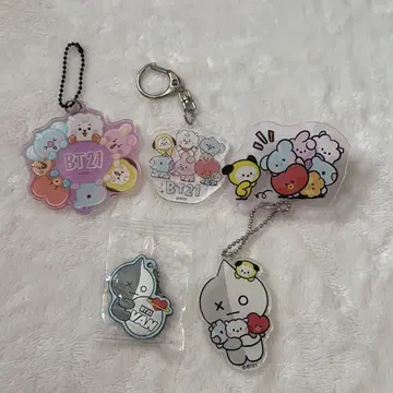 BTS BT21 VAN 등 아크릴 키링 등 5세트