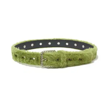 AFB fur belt 퍼 벨트 그린