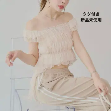 Chico 레이스 드롭 프릴 셔링 블라우스
