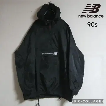 레어 뉴발란스 아노락 나일론 후드티 90년대 블랙