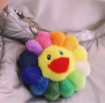 무라카미 다카시 컬러풀 꽃 모양 퍼 키링