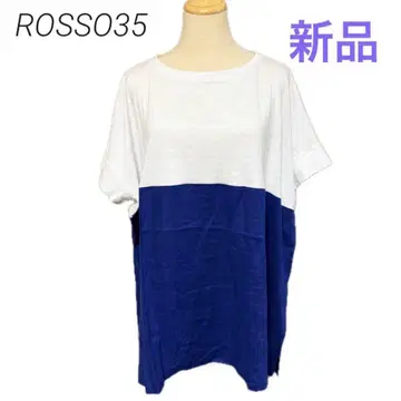 ROSSO35 새상품 반팔 린넨 오버사이즈 티셔츠 튜닉 이탈리아제