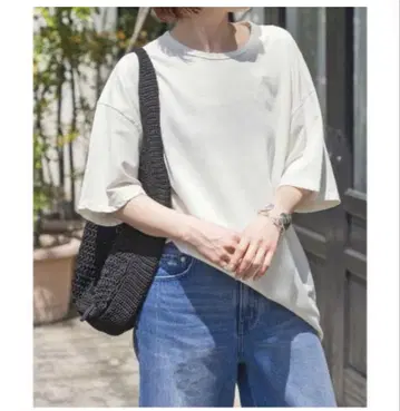 스픽 앤 스팬 코튼 인레 루즈 풀오버 화이트