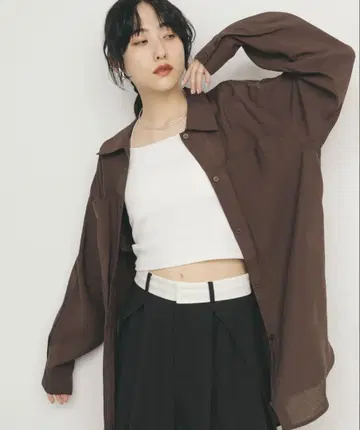 KBF 시스루 롱 셔츠