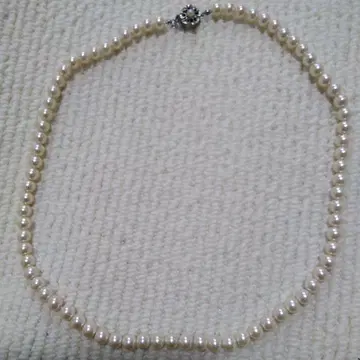 진주 실버 클로징 롱 목걸이