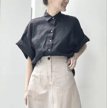 라빠르망 라미 하프 슬리브 셔츠 네이비