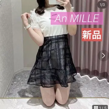 An MILLE 시어 체크 미니 스커트