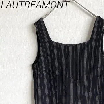 LAUTREAMONT 롱 원피스 슬리브리스 스트라이프 백 버튼