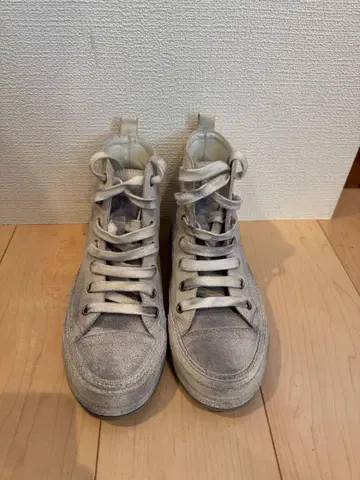 ANN DEMEULEMEESTER USED 가공 하이컷 스니커즈