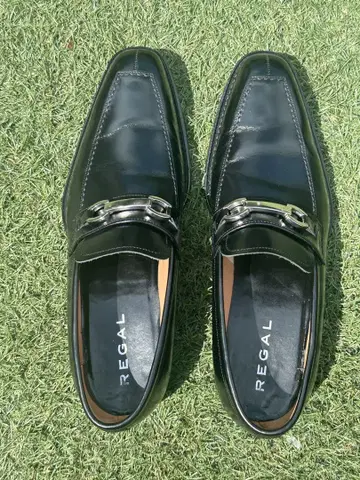 REGAL 블랙 로퍼 체인 장식 REGAL