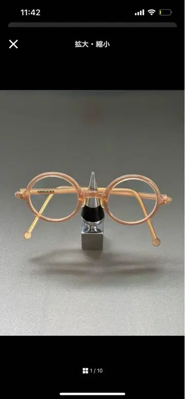 하쿠산 안경 클리어 베이지 핑크 라운드 프레임 안경