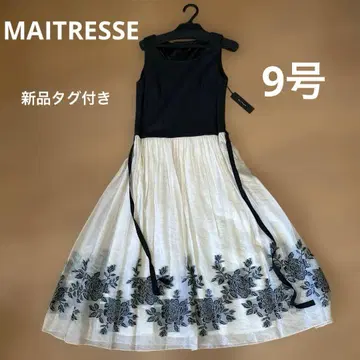 미품! MAITRESSE 메트리제 롱 원피스 도킹 꽃무늬 9호