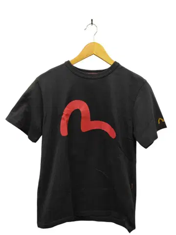 EVISU 에비수 에비수 티셔츠 블랙 빨간색 글리터 로고 40