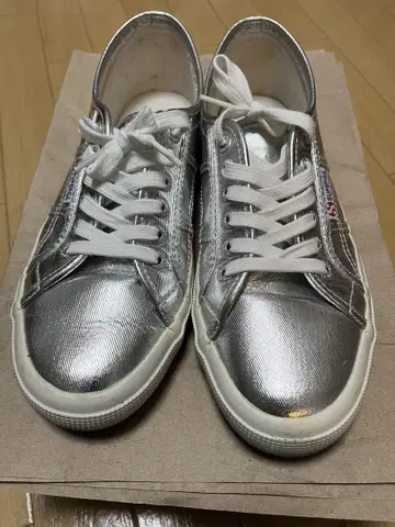 SUPERGA 2750 코튼 메탈릭 스니커즈 실버 26.0