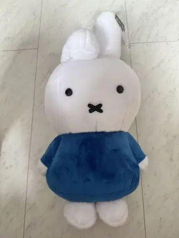 미피 봉제 인형 약 30cm 화이트 파랑