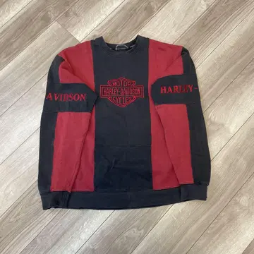 HARLEY-DAVIDSON 맨투맨 블랙/빨간색 속기모